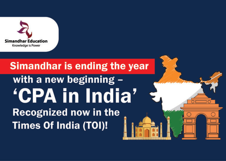 Simandhar is ending the year with a new beginning – ‘CPA in India’, Recognized now in the Times Of India (TOI)!