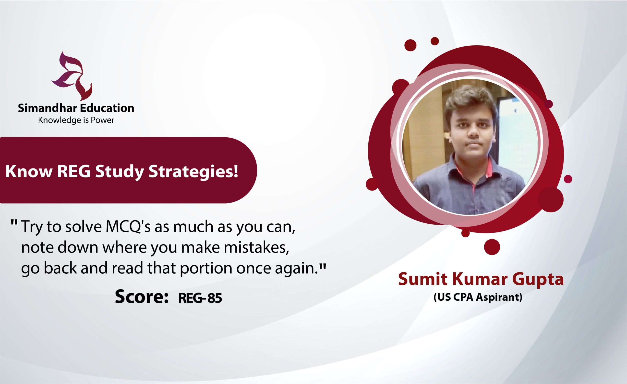 REG Section Study Tips for CPA Exam – Shared by Sumit