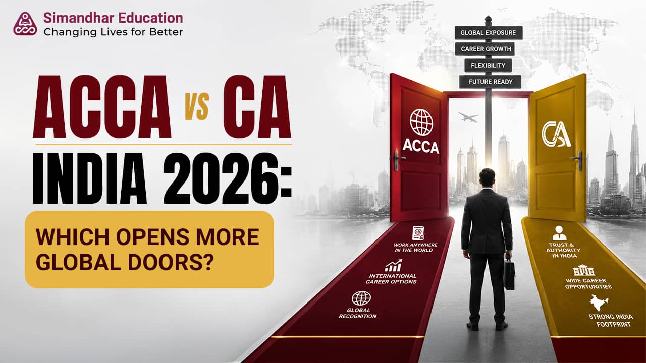 ACCA vs CA India 2026 comparison showing which qualification offers better global career opportunities, salary potential, eligibility, and future growth.