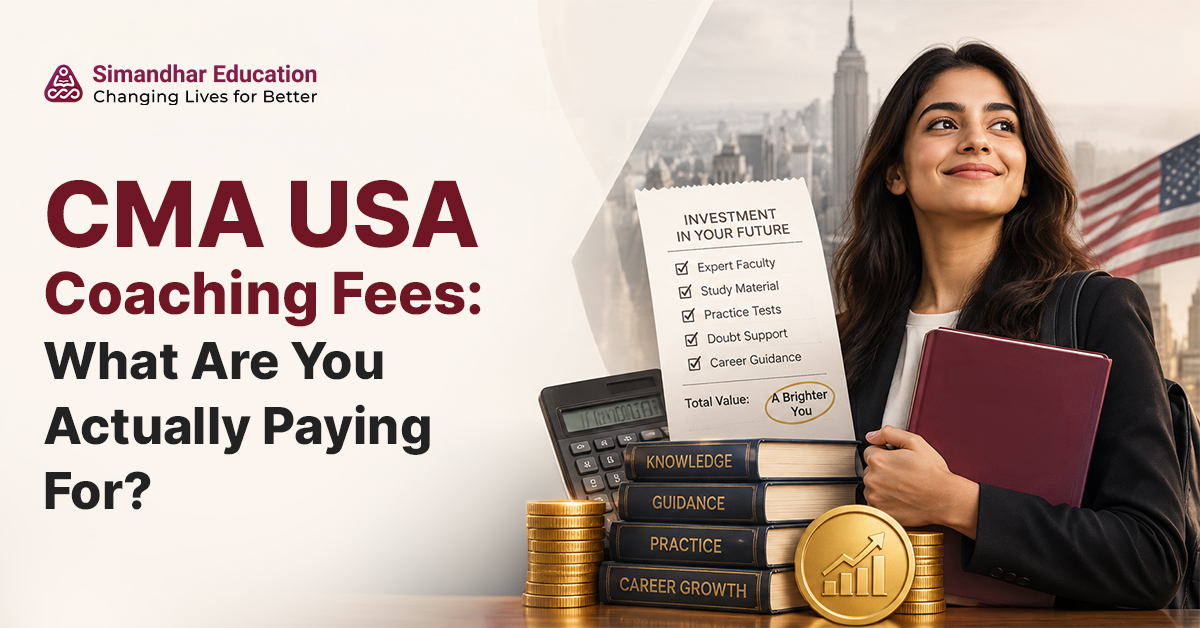 Indian CMA USA aspirant comparing coaching fees, study materials, live classes, mentorship, and exam preparation support for 2026.