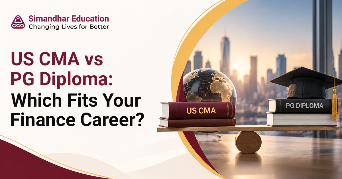 B.Com graduate comparing US CMA and postgraduate diploma options based on eligibility, duration, cost, global recognition, and finance career opportunities.