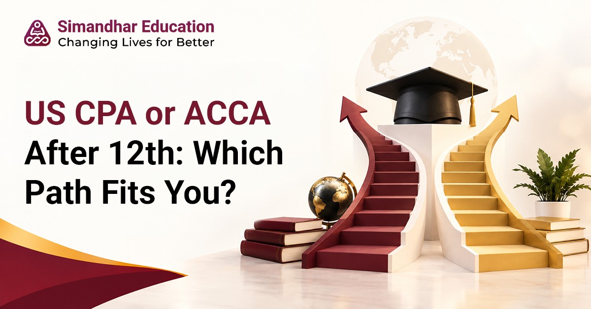 Commerce student comparing US CPA and ACCA after 12th based on eligibility, exam structure, global career opportunities, and professional goals.
